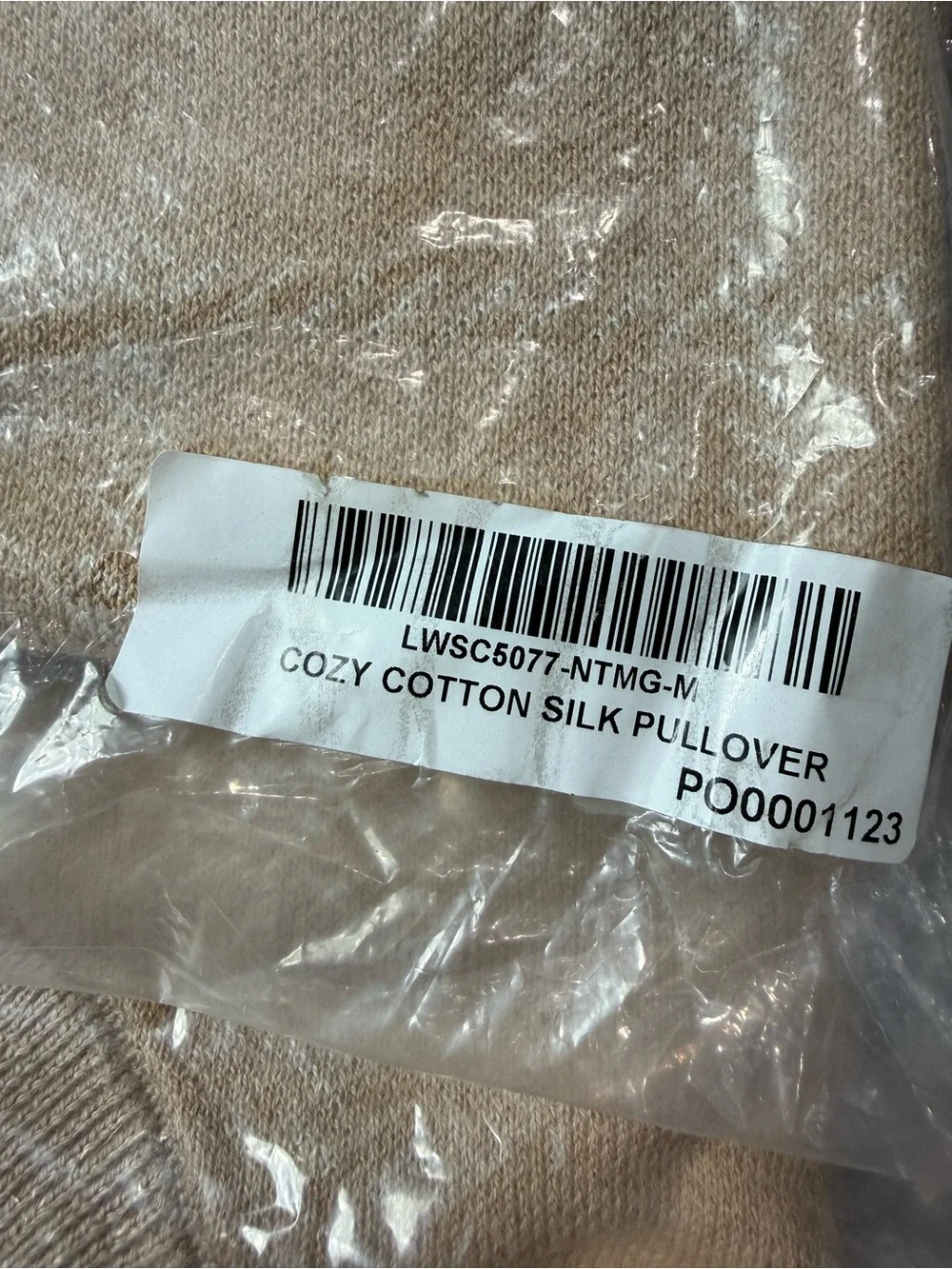 Lunya Cozy Cotton Silk Pullover Sweater Nutmeg Windowpane Tan NWT Medium NEW - Picture 9 of 10